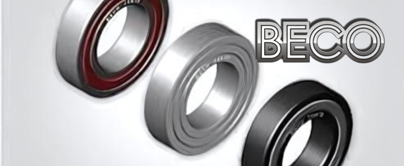 A variety of German-made Beco precision bearings, including special bearings for the textile industry and other machinery.