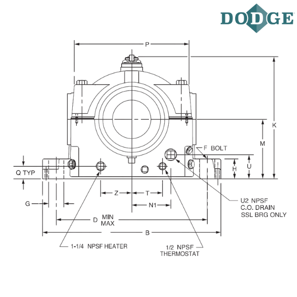 132924 DODGE - 9 SSL PLAIN PILLOW BLOCK