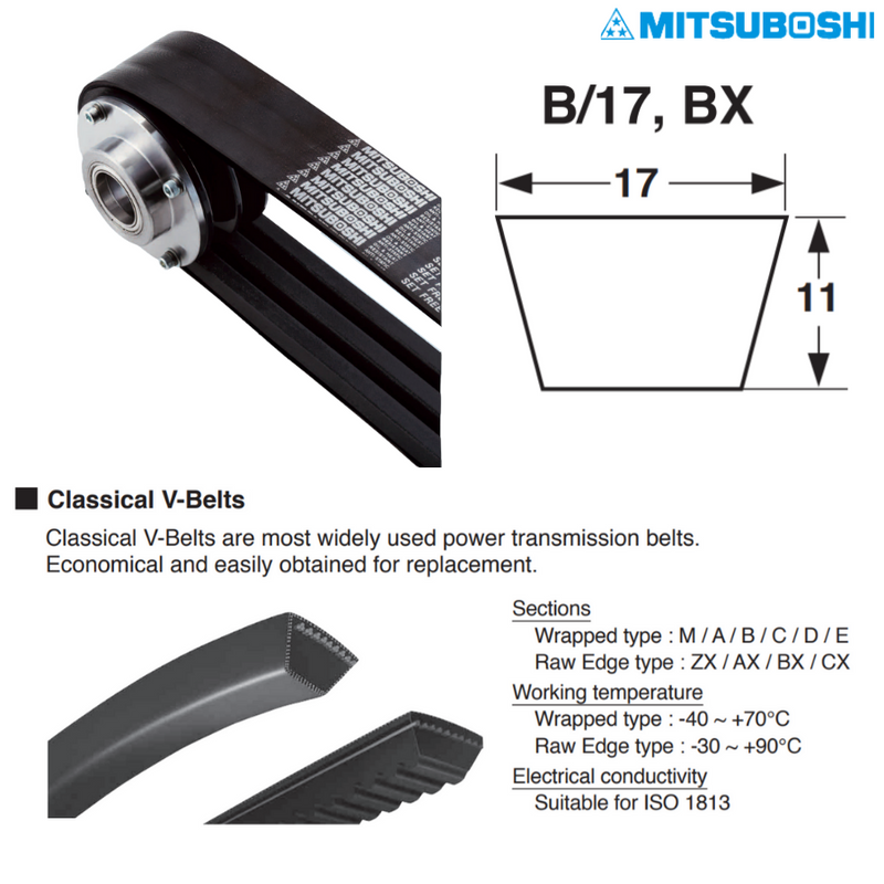 Mitsuboshi B-Section B 290 Classical V-Belt