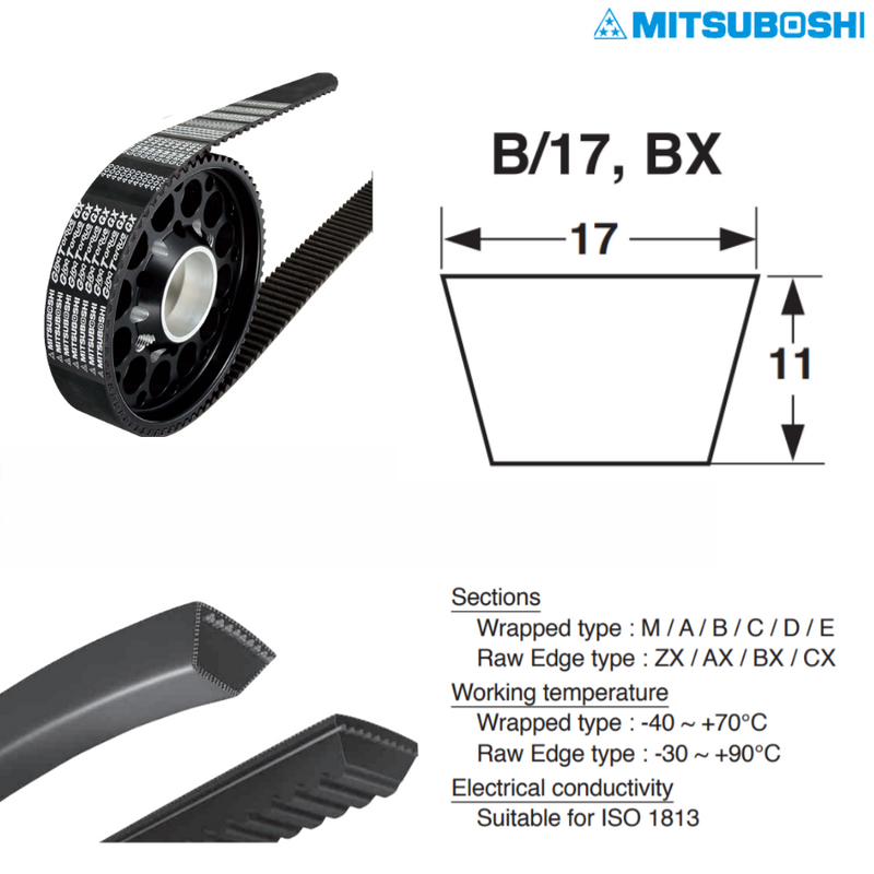 Mitsuboshi BX-Section BX 31 Cogged Belt