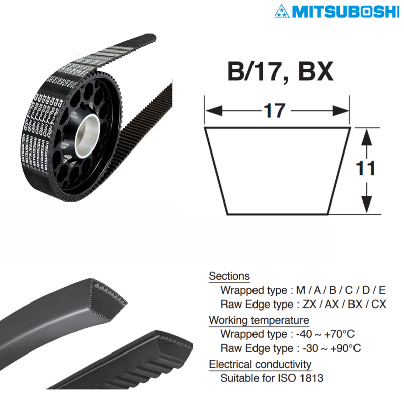 Mitsuboshi BX-Section BX 69 Cogged Belt