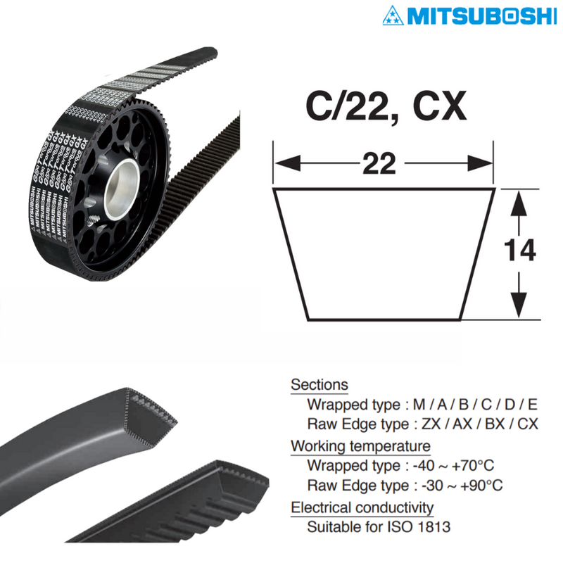 Mitsuboshi CX-Section CX 60 Cogged Belt