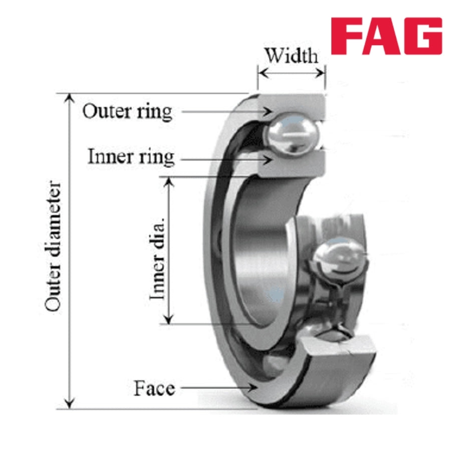 FAG 6308-2RSR Deep Groove Ball Bearing 40 x 90 x 23 mm